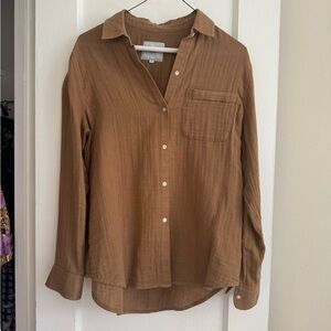 Rails Brown Button-Down Shirt with Chest Pocket